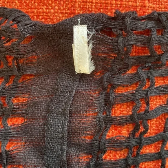 Black Crocheted Crochet Gothic Goth Eternity Infinity Scarf - Picture 6 of 8